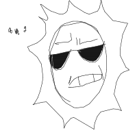 sun wearing sunglasses drawing by elevetorman in Artbitrator