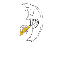 moon eating cheese drawing by elevetorman in Artbitrator
