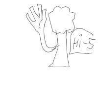 tree giving high five drawing by elevetorman in Artbitrator