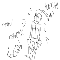 knight afraid of mouse drawing by elevetorman in Artbitrator