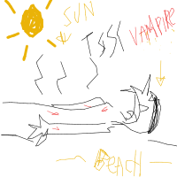 vampire at beach drawing by elevetorman in Artbitrator