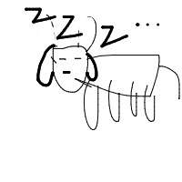 sleepy dog drawing by cher in Artbitrator