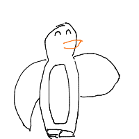 excited penguin drawing by lollox in Artbitrator