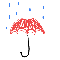 umbrella in rain drawing by mushu in Artbitrator