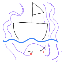 kraken attacking ship drawing by mushu in Artbitrator