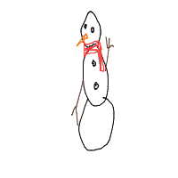 waving snowman drawing by fruit_loops1 in Artbitrator