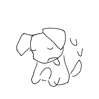 sleepy dog drawing by wolfyzz in Artbitrator