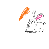 rabbit eating carrot drawing by wealllovejudy in Artbitrator