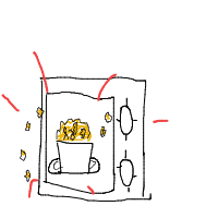 microwave popcorn explosion drawing by ivi222 in Artbitrator