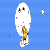 moon eating cheese drawing by ivi222 in Artbitrator