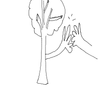 tree giving high five drawing by ivi222 in Artbitrator