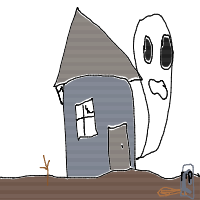 haunted house drawing by fruit_loops1 in Artbitrator