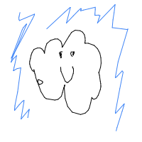 cloud with face drawing by lulullama67 in Artbitrator