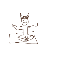 viking at yoga class drawing by jollycheeseballs in Artbitrator