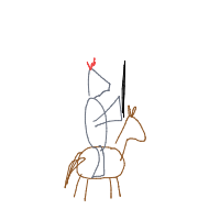 knight riding a horse drawing by lulullama67 in Artbitrator