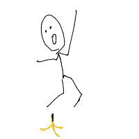 slipping on banana peel drawing by lulullama67 in Artbitrator