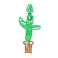 dancing cactus drawing by qtheclown in Artbitrator