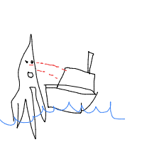 kraken attacking ship drawing by jollycheeseballs in Artbitrator