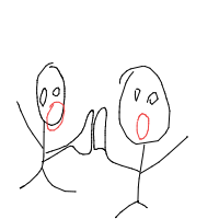 surprise reunion drawing by lulullama67 in Artbitrator