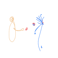throwing water balloon drawing by jollycheeseballs in Artbitrator