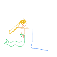 mermaid at aquarium drawing by jollycheeseballs in Artbitrator