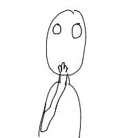 hand on chin drawing by slyv in Artbitrator