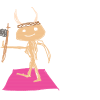 viking at yoga class drawing by peeworm in Artbitrator