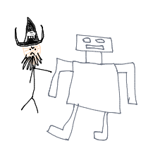 pirate vs robot drawing by peeworm in Artbitrator