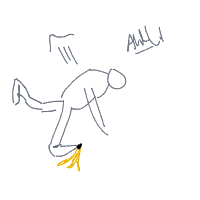 slipping on banana peel drawing by adzwinz123 in Artbitrator