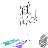 viking at yoga class drawing by dobdobbson in Artbitrator