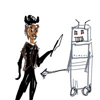 pirate vs robot drawing by dobdobbson in Artbitrator