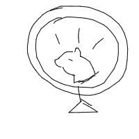 hamster on wheel drawing by yuki_shinobu in Artbitrator