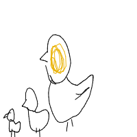 duck leading ducklings drawing by tara in Artbitrator