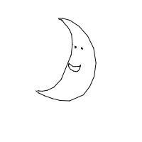 moon smiling drawing by bzztoria in Artbitrator