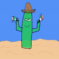 dancing cactus drawing by slyv in Artbitrator
