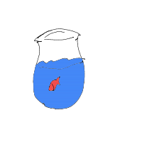 fish in bowl drawing by dontoto in Artbitrator
