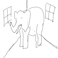 elephant in room drawing by dontoto in Artbitrator