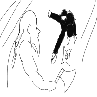 ninja vs viking drawing by dontoto in Artbitrator