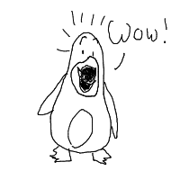 excited penguin drawing by 2lag2play in Artbitrator