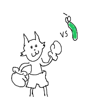 cat vs cucumber drawing by 2lag2play in Artbitrator