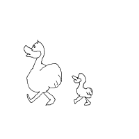 duck leading ducklings drawing by 2lag2play in Artbitrator
