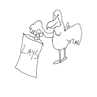 seagull stealing chips drawing by 2lag2play in Artbitrator