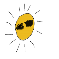 sun wearing sunglasses drawing by 2lag2play in Artbitrator