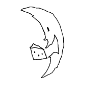 moon eating cheese drawing by 2lag2play in Artbitrator