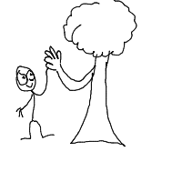 tree giving high five drawing by 2lag2play in Artbitrator