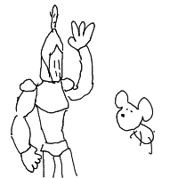 knight afraid of mouse drawing by 2lag2play in Artbitrator