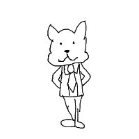 cat wearing suit drawing by 2lag2play in Artbitrator