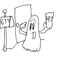 ghost haunting wrong house drawing by 2lag2play in Artbitrator