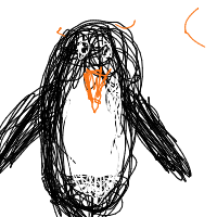 excited penguin drawing by aerialshere in Artbitrator