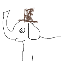 elephant with a hat drawing by oliviaazalea in Artbitrator